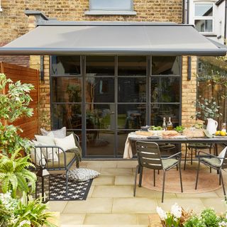 Awning over a patio