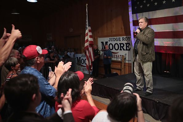 Stephen Bannon speaks in Alabama. 