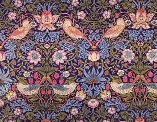 'The Strawberry Thief' textile designed by William Morris (1834-96) 1883 (printed cotton) by Morris, William (1834-96); Private Collection; English, out of copyright.