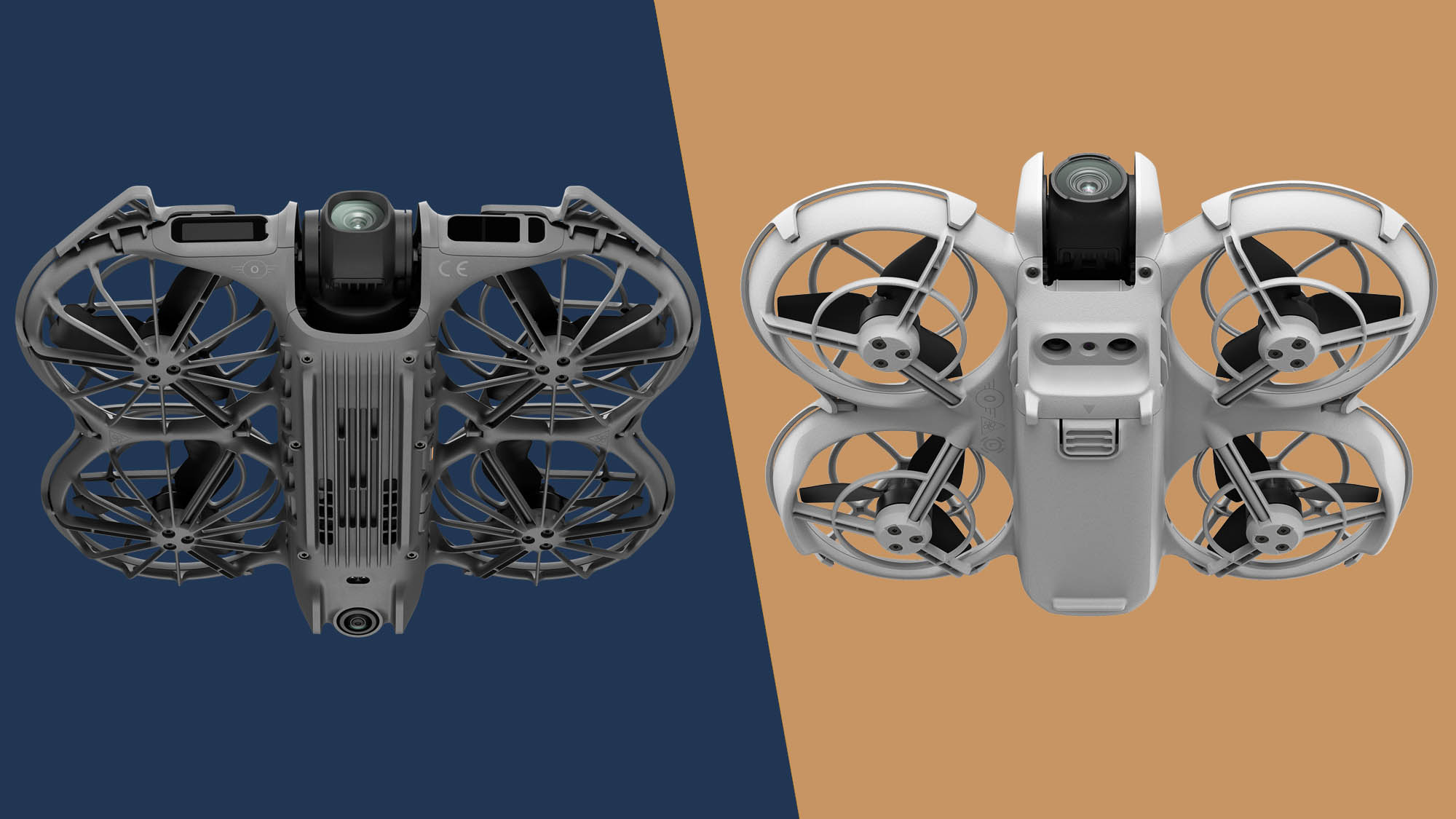 DJI Neo 2 next to DJI Neo drone.