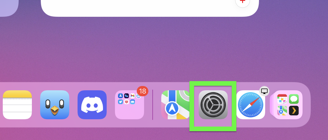How to stop Safari from changing color on iPadOS step 1: open settings
