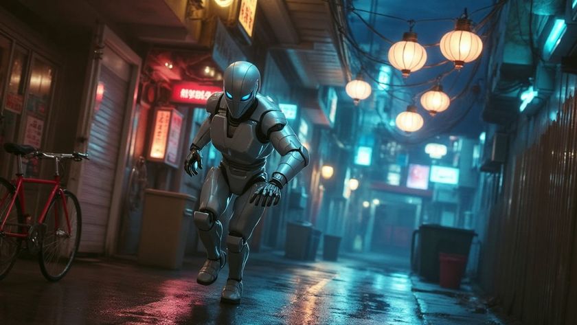 Nvidia Blueprint, a 3d rendered running robot