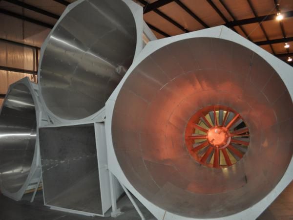 Four electric fans power can generate air flow up to 85 mph. Team Type 1's riders rode in a 30mph wind.