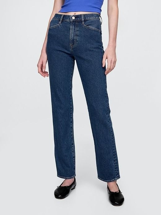 Gap, High Rise '90s Slim Straight Jeans in Dark Indigo