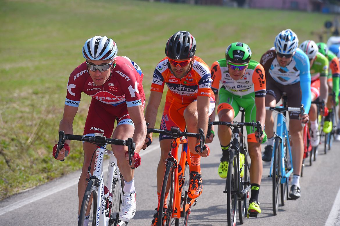 Pavel Kochetkov (Katusha-Alpecin) leads the breakaway