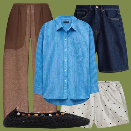 collage of fashion items to buy in July