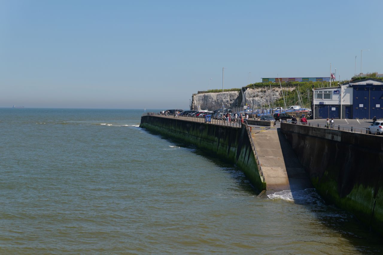 A path leading along a cliff edge next to the sea