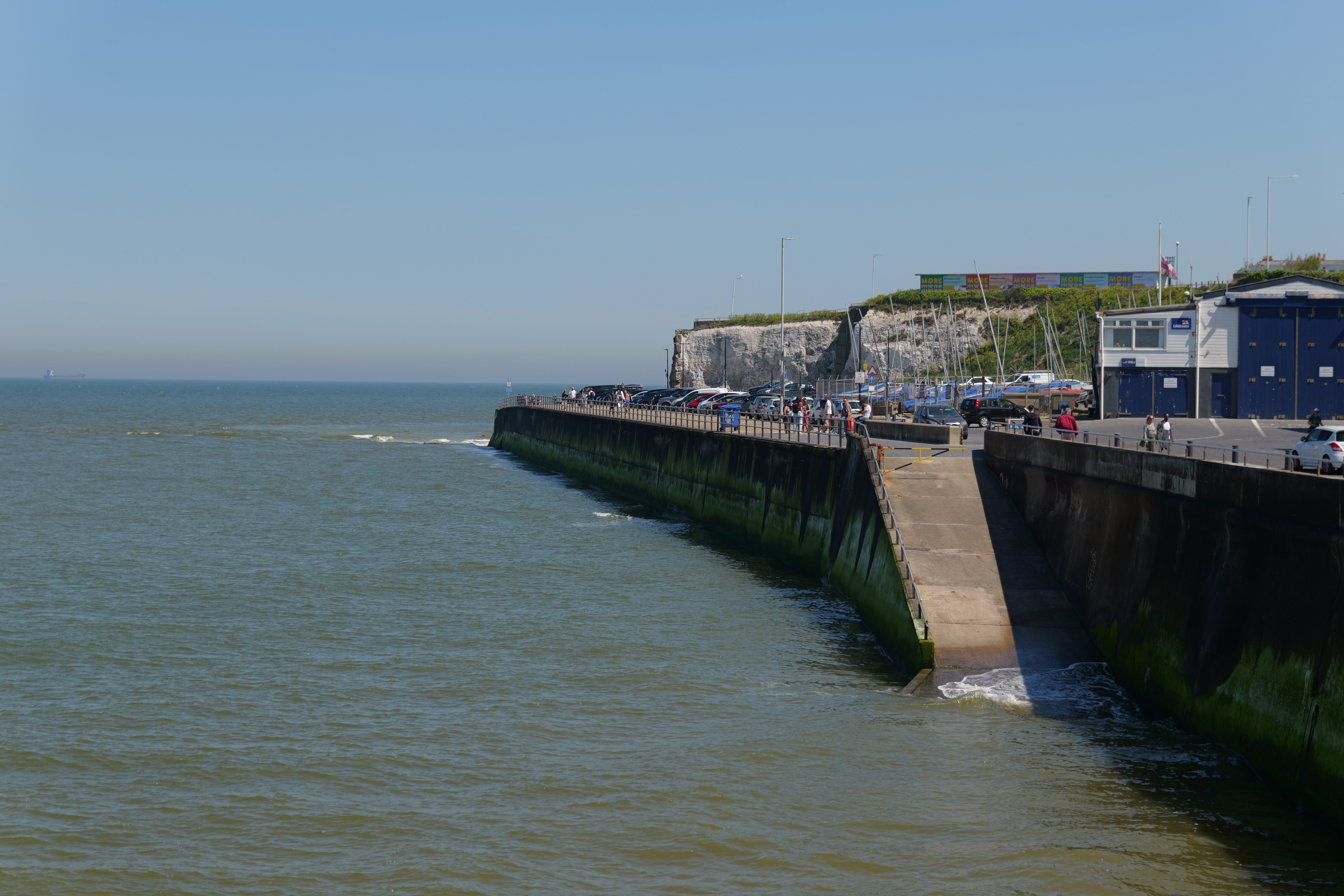 A path leading along a cliff edge next to the sea