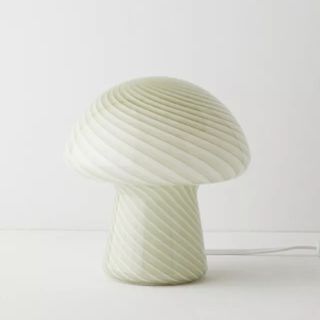 A mushroom glass table lamp