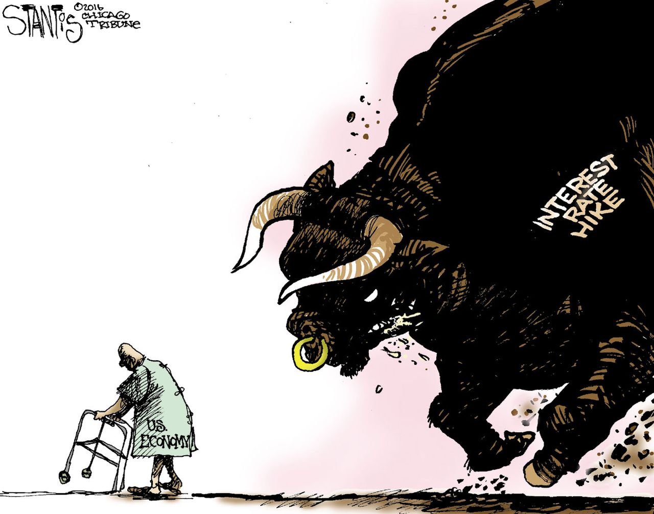 Editorial Cartoon U.S. Interest Rate Economy