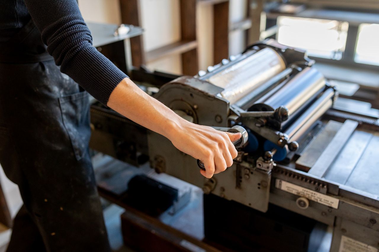 The printing process at Double Trip Press