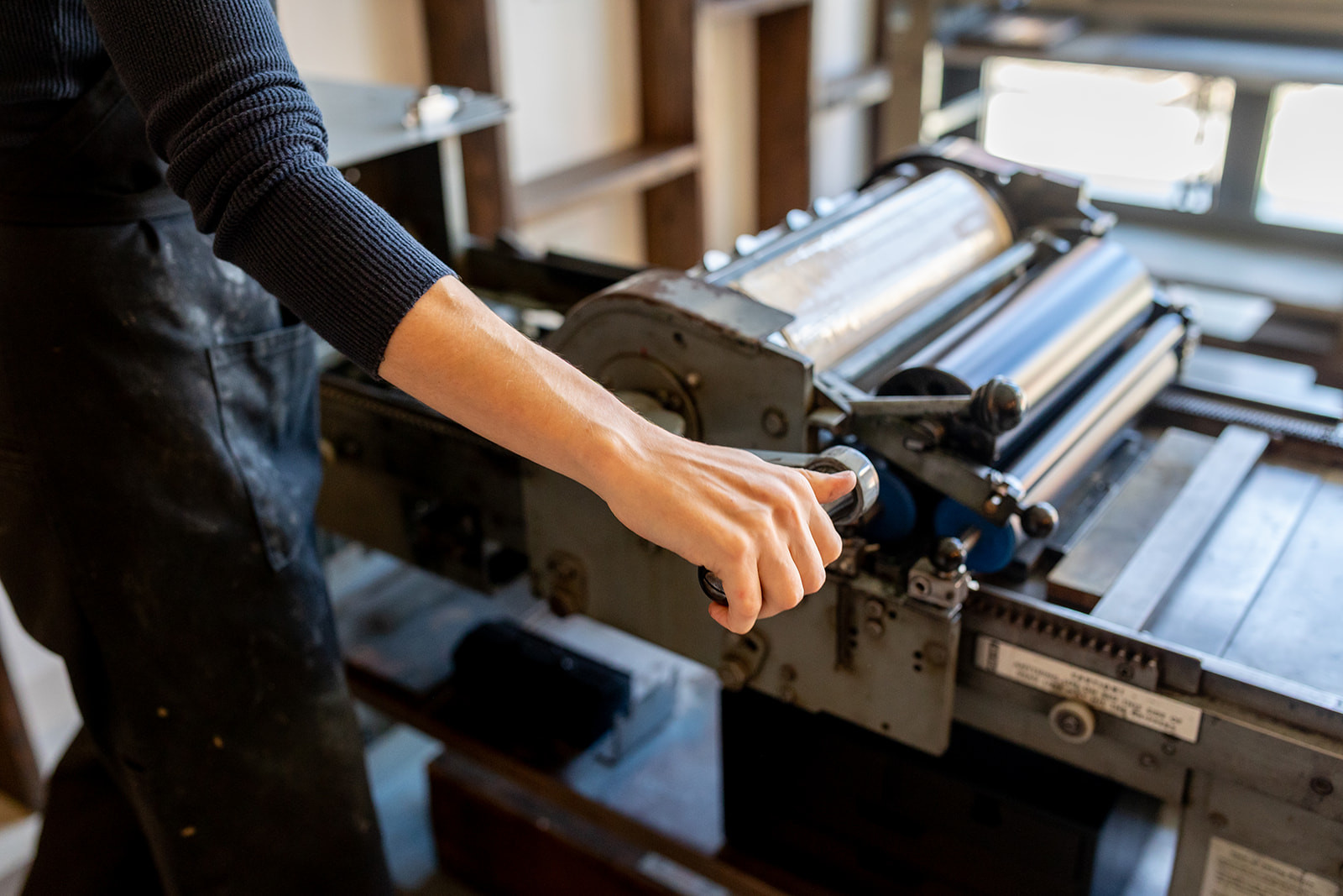The printing process at Double Trip Press