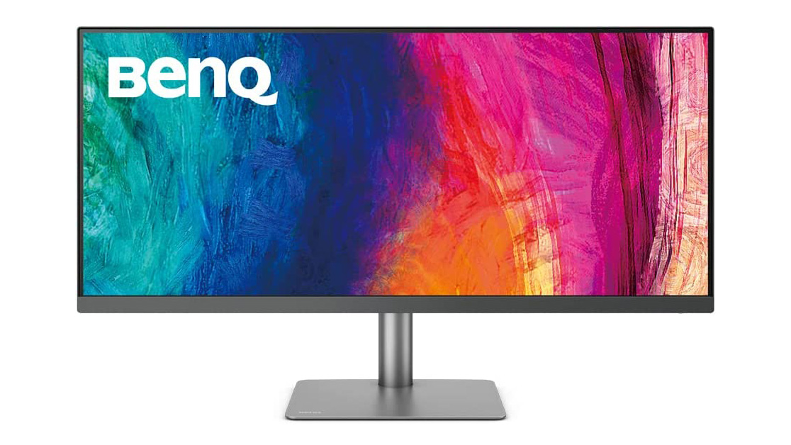 Product shot of BenQ DesignVue PD3420Q, one of the best monitors for MacBook Pro
