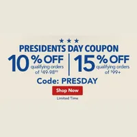 Presidents' Day coupon: Use code PRESDAY