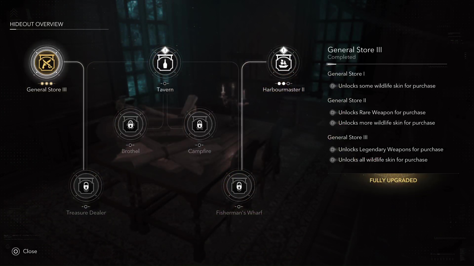 The General Store upgrade allows you to buy Wildlife Skins in Black Flag Resynced