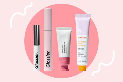 A collage of the Glossier makeup set on sale for Black Friday