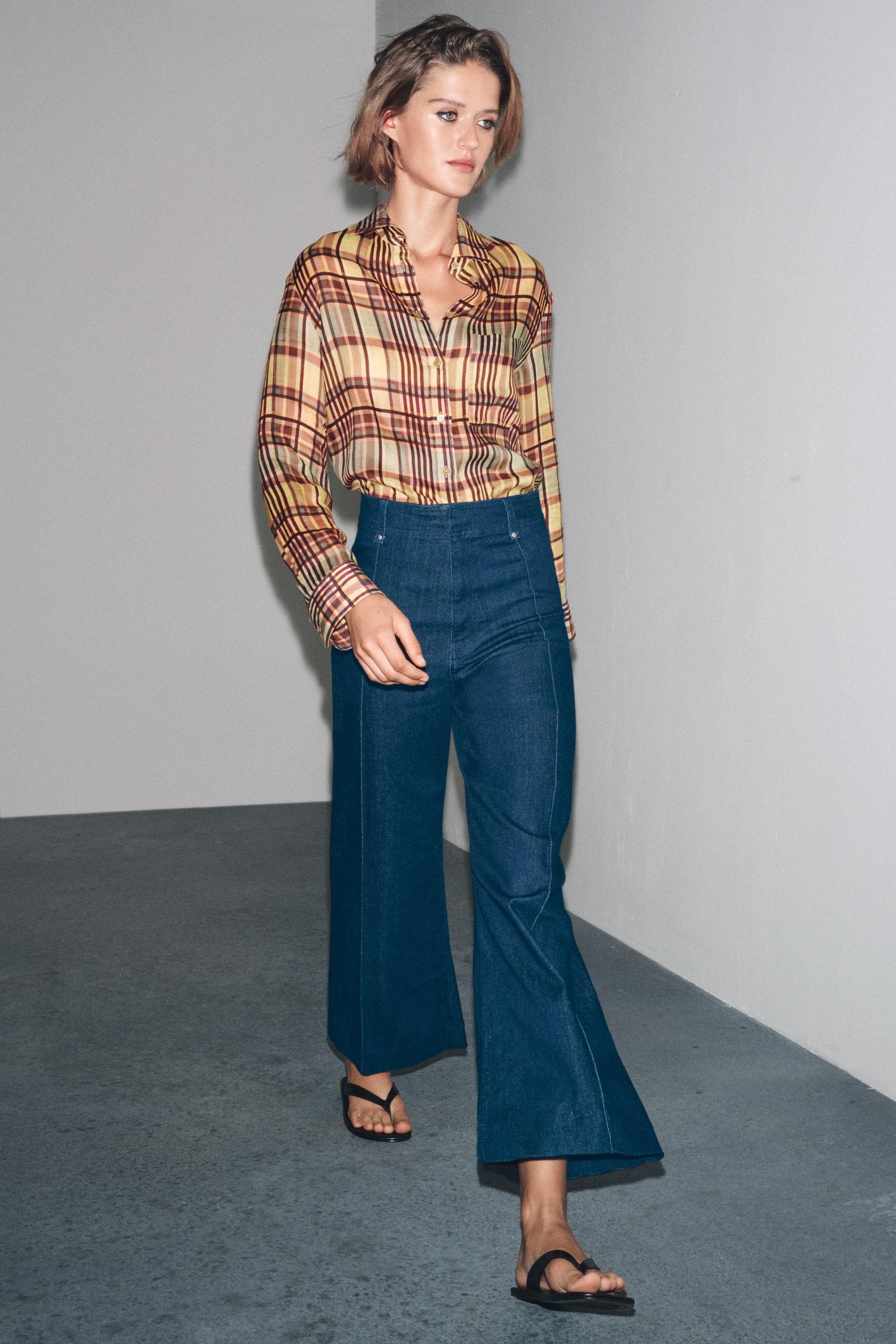 Zw Collection Tailored Wide Leg Hi-Rise Jeans