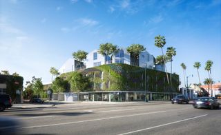 Exterior render of Gardenhouse, by MAD Architects, Los Angeles
