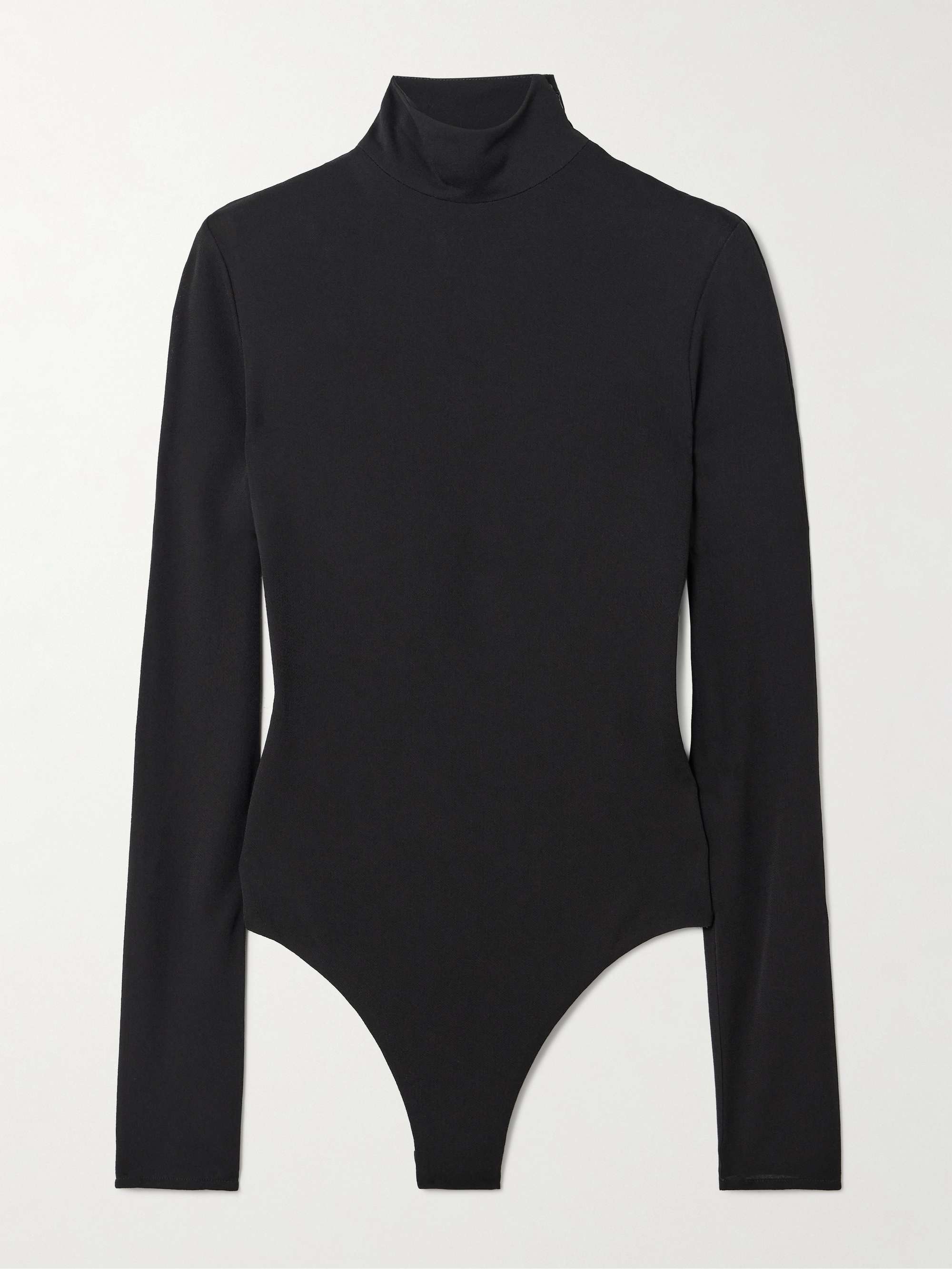 Open-Back Jersey Turtleneck Bodysuit