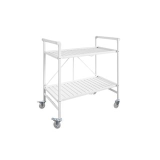 White metal bar cart
