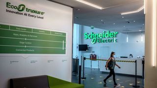 A view of the entrance hall of a Schneider Electric building