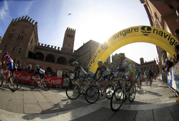 The riders set off from the start