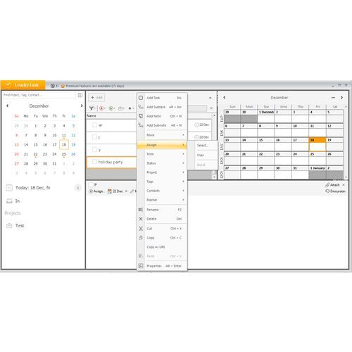 LeaderTask serves as a project manager, allowing you to assign people in your contact list to specific tasks.