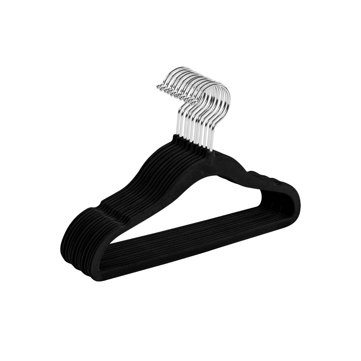 A set of black velvet hangers for kids from Amazon