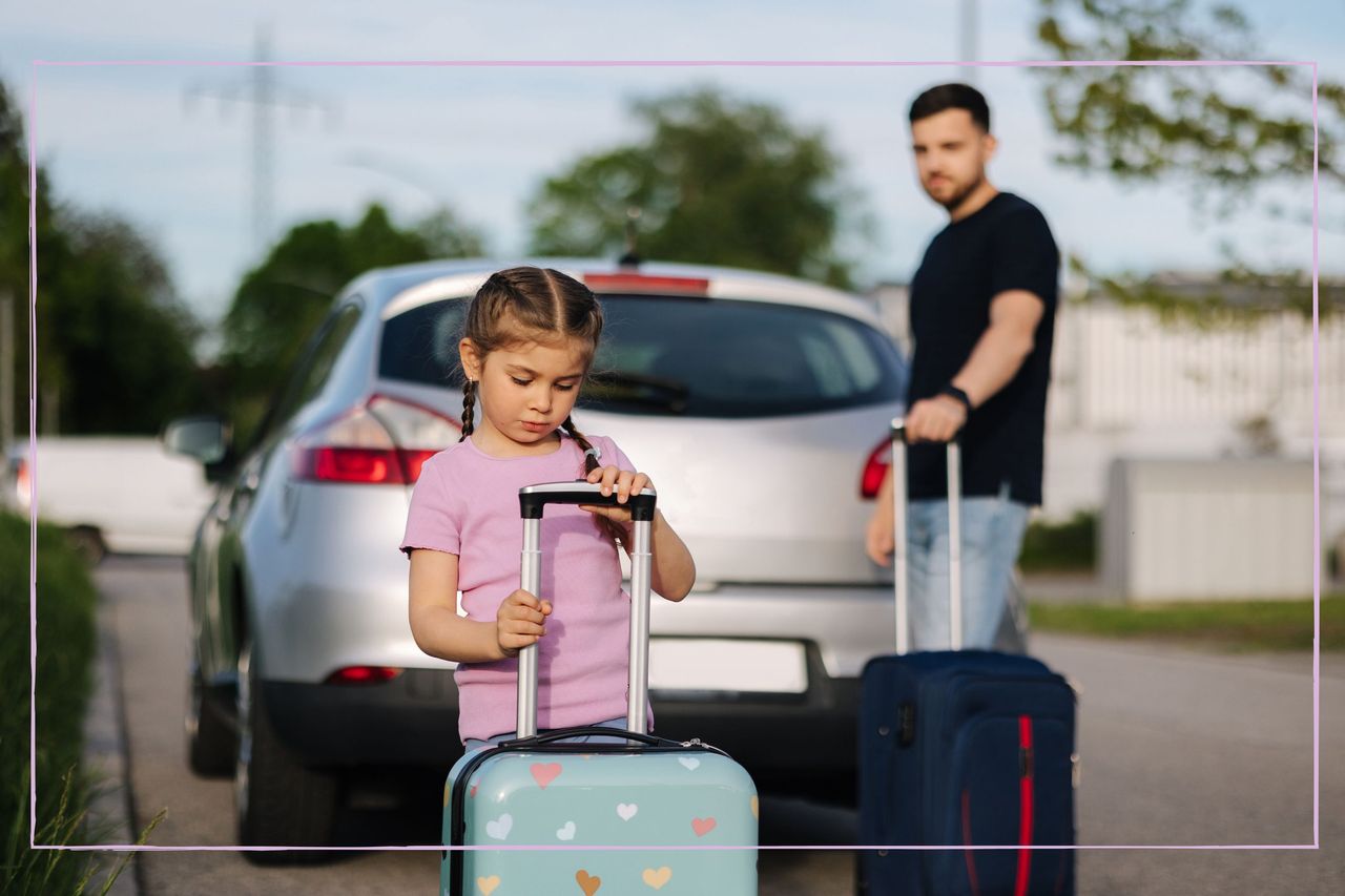 Dad and daughter going on holiday