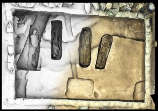 A 3D digital image of the four burials