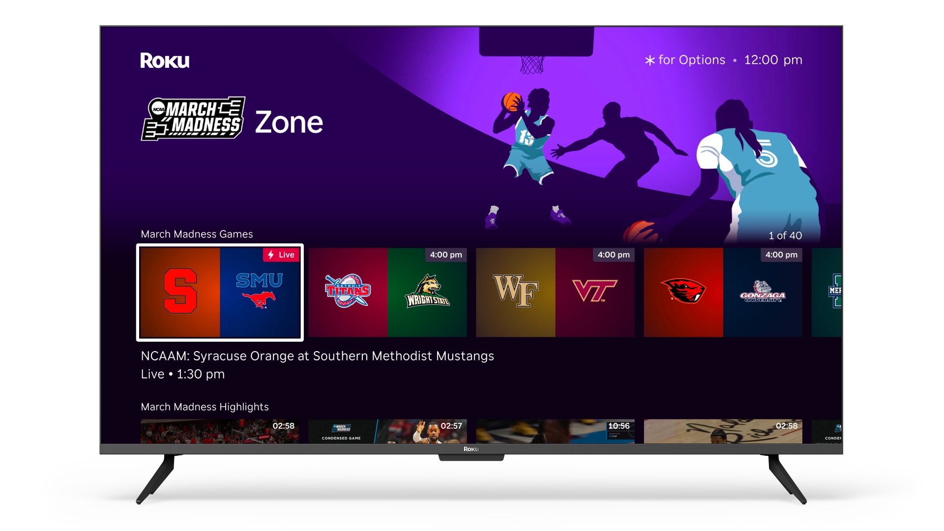 Roku March Madness Zone