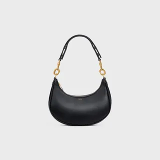 Celine, Medium Ava Strap Bag in Smooth Calfskin Black