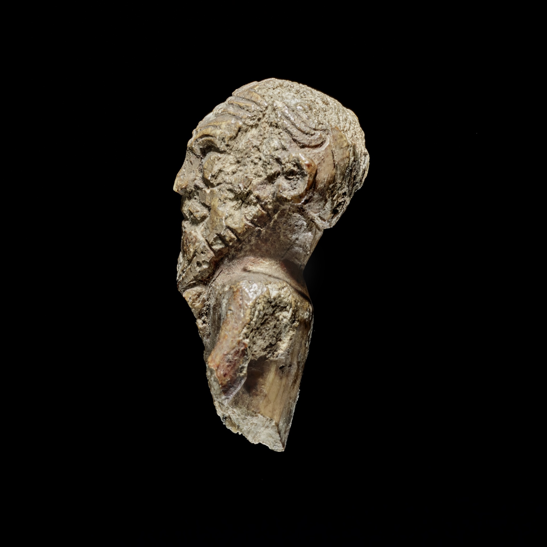 a side view of a Viking figurine