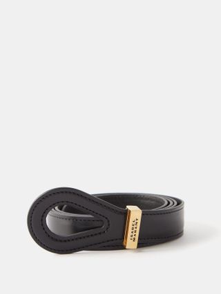 Brindi knot-tip leather belt