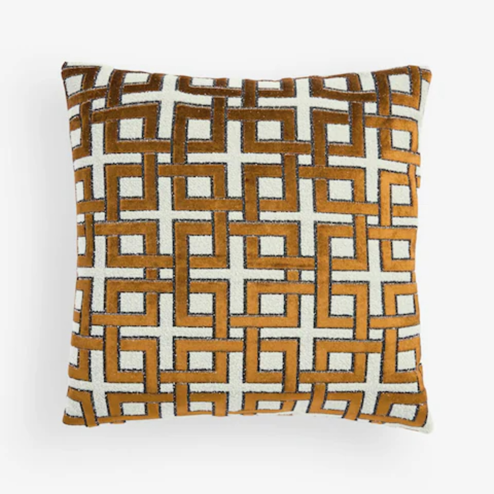 Next Gold Natural Collection Luxe Velvet Geometric 50 x 50cm Cushion