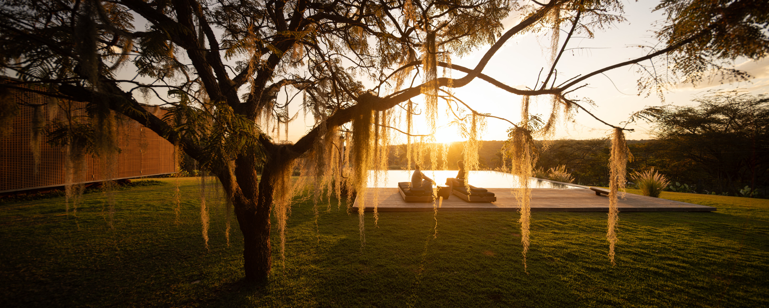 The pool seen from the house