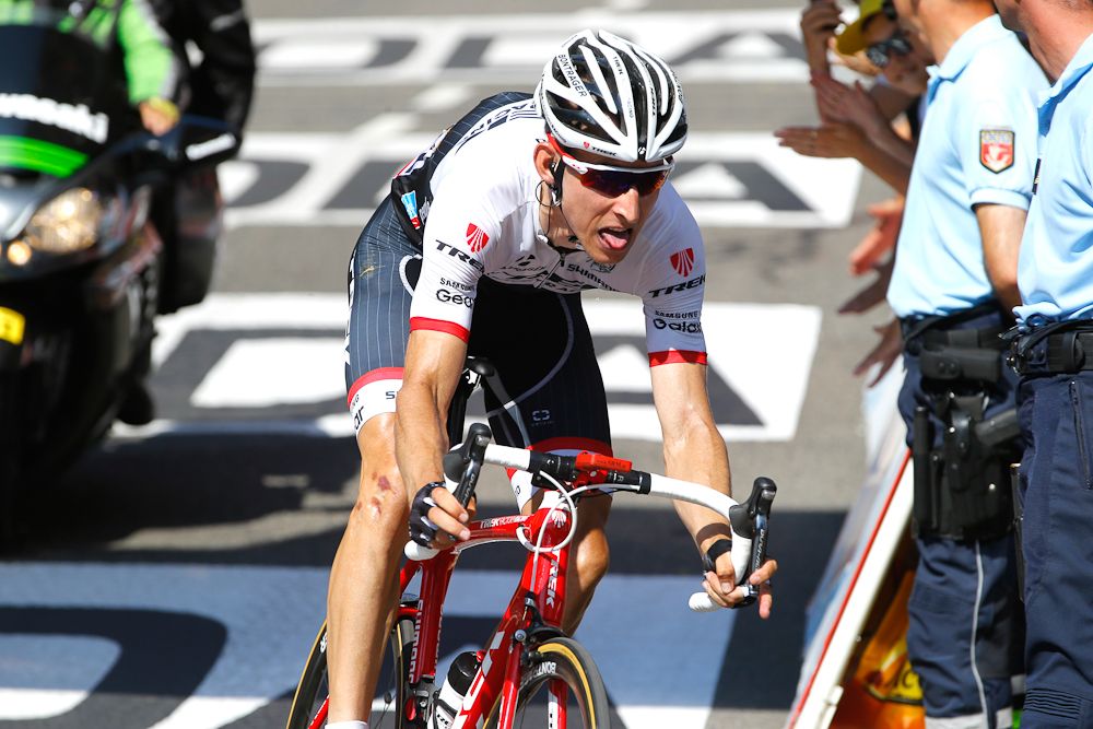 Bauke Mollema crosses the finish line during stage 11.