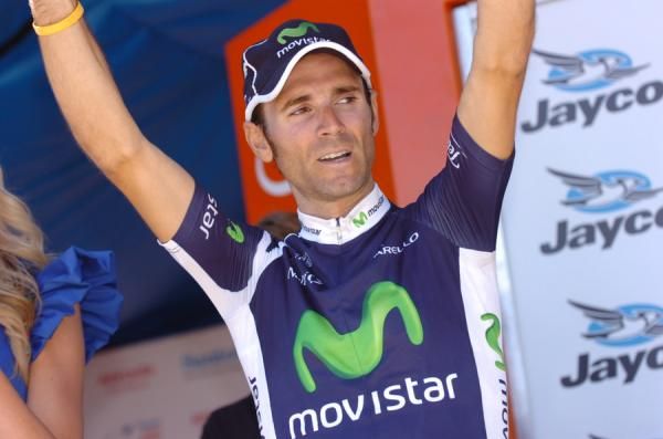 Alejandro Valverde was an emotional stage winner, and was in tears at the finish in Willunga.