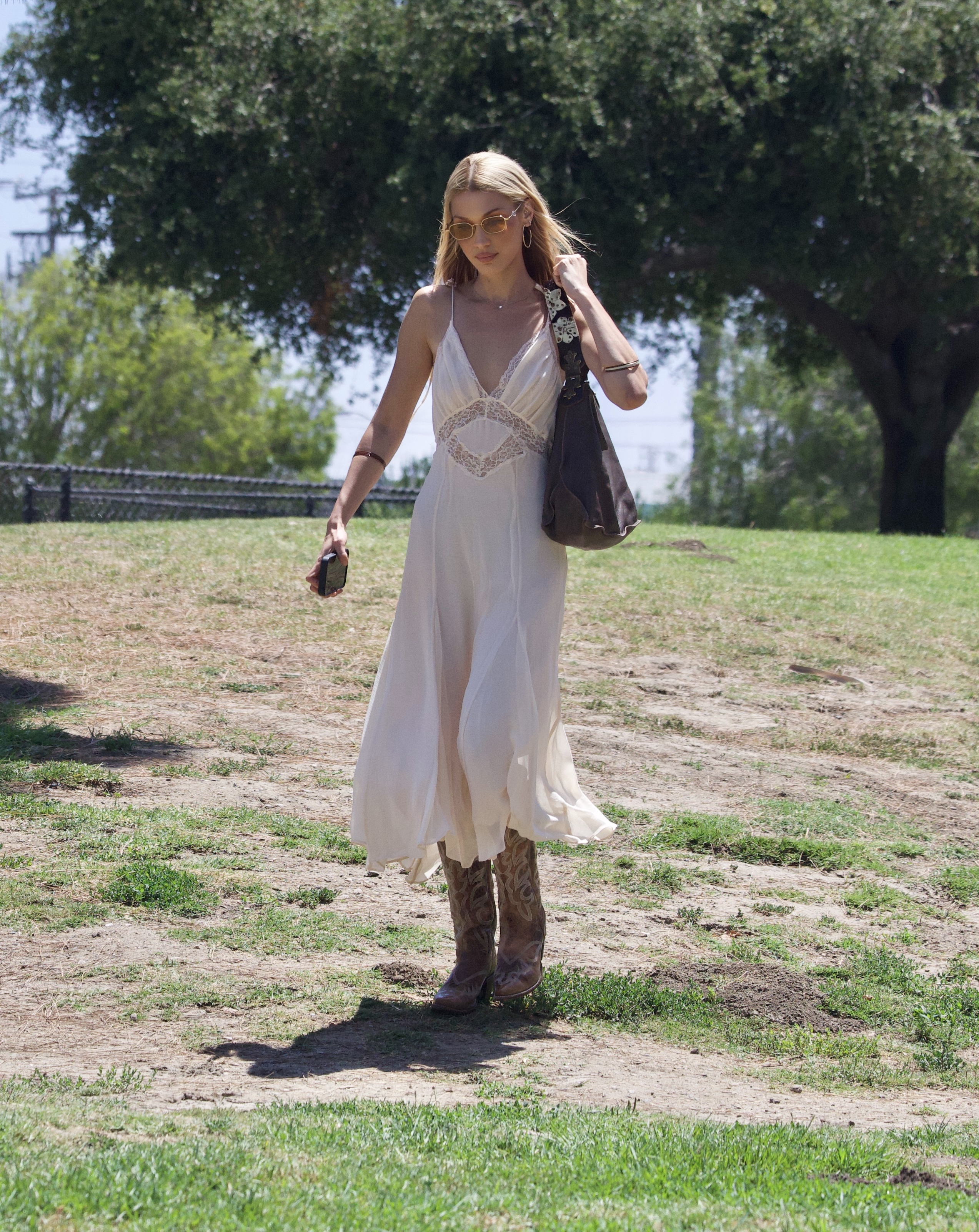 Bella Hadid wears boho dress from Mango