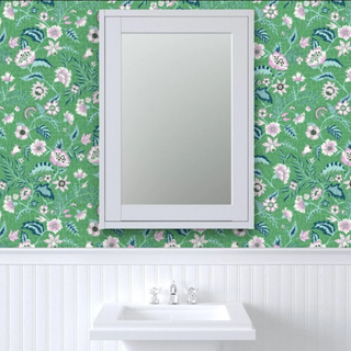 Green chintz wallpaper