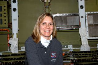 Stephanie Stilson, NASA vehicle manager for Discovery, poses for a photo in January 2004. Stilson is now the shuttle transition and retirement flow director at the Kennedy Space Center in Florida.