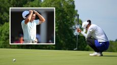 what is a bogey in golf? Saiki Fujita and Rory McIlroy reacting to missed putts resulting in a bogey