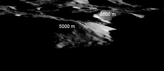 Portion of a panorama captured by the Lunar Reconnaissance Orbiter Camera showing the context of the Malapert Massif candidate landing region.