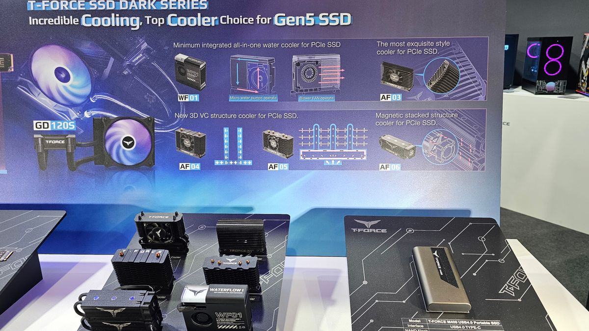 TeamGroup's new SSD cooler concepts and corresponding art