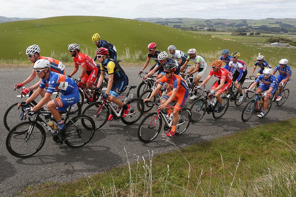 Eric Marcotte (L) of the U.S. heading to Gore during stage five of the Tour of Southland