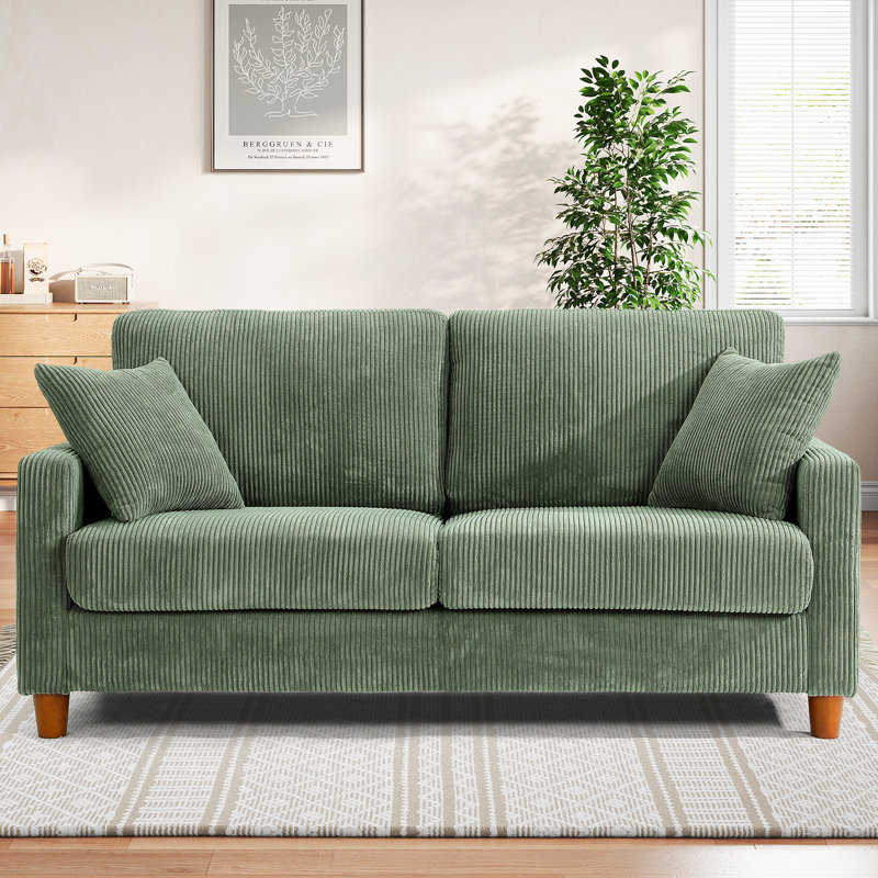 17 Stories Quinston 2 Seater Corduroy Sofa &amp;amp; Reviews | Wayfair.co.uk
