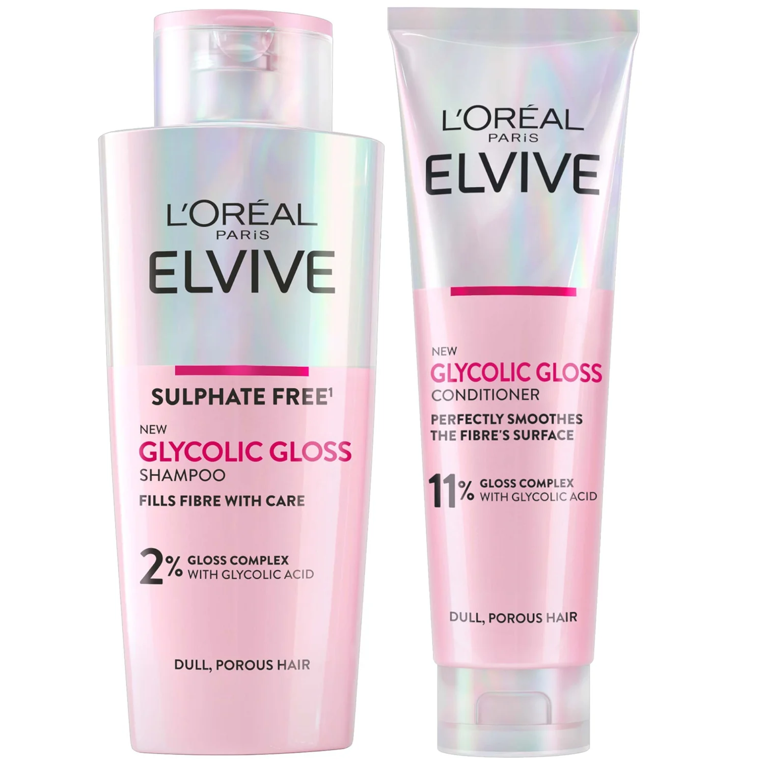L'or&eacute;al Paris Elvive Glycolic Gloss Shampoo and Conditioner Set for Dull Hair