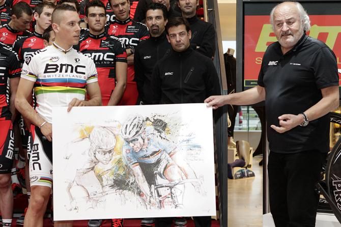 Gilbert was portrayed in an art piece
