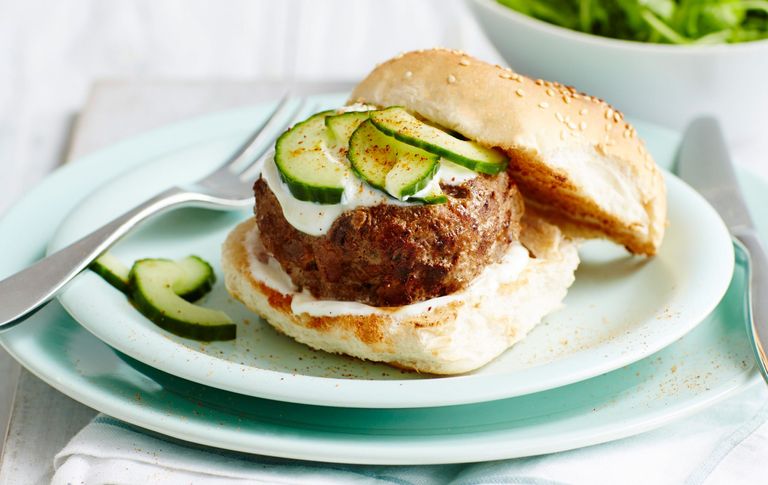 Greek-style lamb burgers