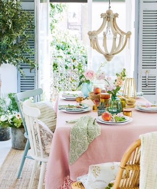 French country decor on a dining table